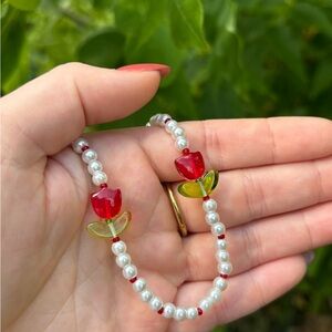 Handmade New Beaded Tulip Necklace